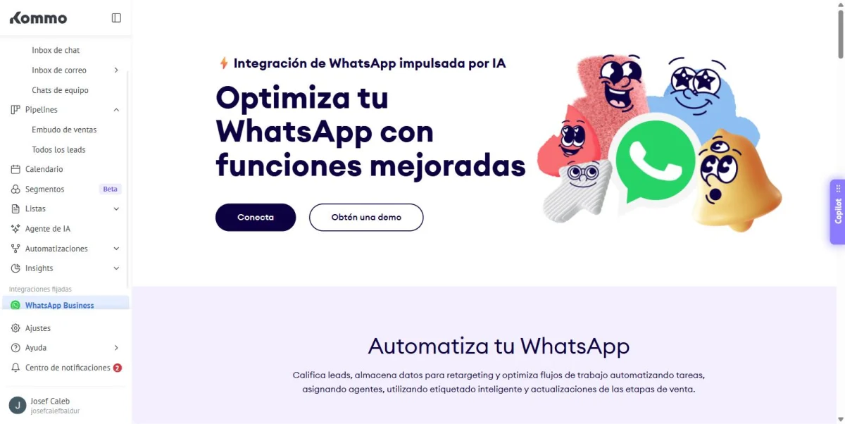 Integraci&oacute;n de WhatsApp Business en un CRM