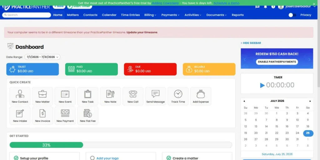 Panel de gesti&oacute;n de casos para un despacho de abogados